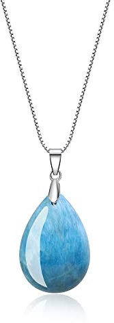 COAI Geschenkideen Damen 925s Halskette aus Edelsteine Träne der Engel Anhänger aus Apatit