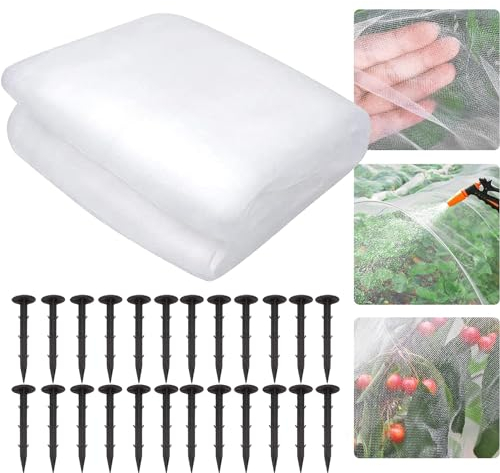3x4M Insektennetz,Netz für Pflanzen Gemüse,Feinmaschig Gartennetz,Gartennetz Insektennetz,Gartennetze Gemüsenetz,für Pflanzen und Gemüse Obst Blumen Gewächshaus,Zum Effektiven Schutz vor Schädlingen