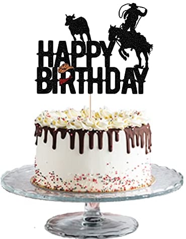 Cowboy Happy Birthday Cake Topper shiny cowboy happy birthday cake topper for boys girls cowboy themed birthday decorations