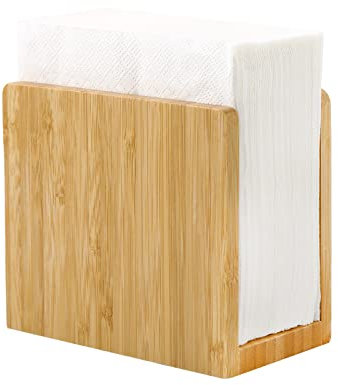 Portatovaglioli in bambù verticale portatovaglioli in legno, legno di bambù naturale, resistente e impermeabile, portatovaglioli per tavolo, cucina e piani di lavoro