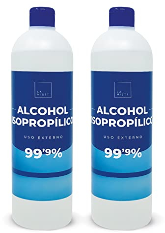 Alcohol Isopropílico 99,9% Puro | Isopropanol | Limpieza de Componentes Electrónicos. Limpieza de Superficies (2 Botellas de 1 Litro)
