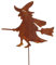 Rostikal Gartenstecker Rost Hexen Deko Figur 16 x 19 Metall Gartendeko Stecker Hexe