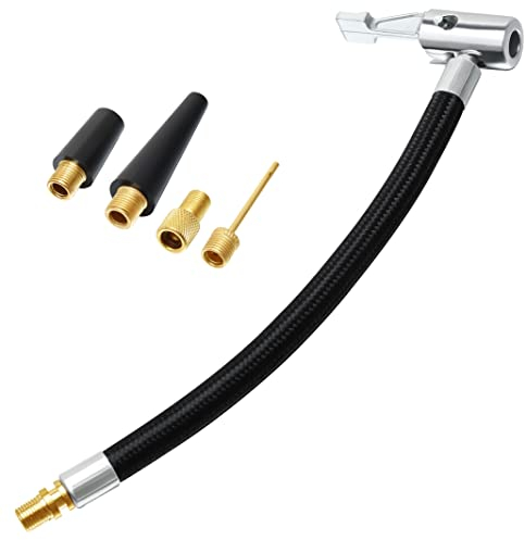 Yoicn Lth 20CM Tyre Pump Hose, Inflator Connector Push on Portable Car Air Tire Chuck Inflator Pump Extension Hose Adapter Pipe with Valve Adaptors for Bicycle Motorcycle Car (20cm/7.8inch)