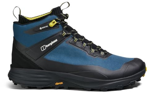 Berghaus Men's Vc22 Multisport Gore-Tex Mid-Ankle Walking Hiking Boots | Durable | Waterproof | Breathable | Vibram, Jet Black/Hale Navy/Corn Husk, 11