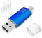 Chiavetta USB C 64 GB, Pen Drive USB 64GB Flash Drive 2 in 1 OTG Penna USB 2.0 64 giga Memoria Stick Per Telefono Type C, Laptops, PC, Tablets (Blu)