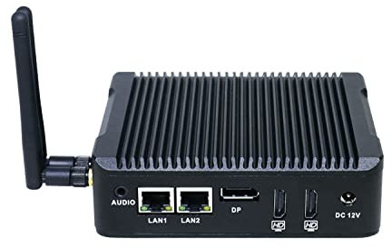 HUNSN Fanless Mini PC, Industrial Computer, Windows 11 or Linux Ubuntu, Pentium N3700 J3710, BX08, COM, 2 x LAN, DP, 2 x HDMI, SIM Slot, Vesa Mount, WOL, PXE, WDT Supported, 4G RAM, 128G SSD