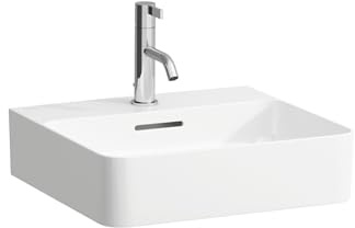 LAUFEN VAL Aufsatzwaschtisch, ohne Hahnloch, mit Überlauf, US geschl. 450x420mm, H8162807581091, Farbe: Graphit matt