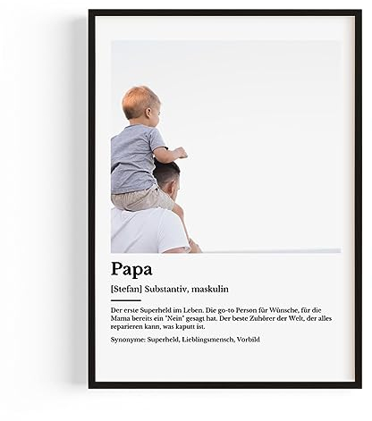 Vatertagsgeschenk für Papa — Personalisiertes Papa geschenk geburtstag – Liebesbeweis für deinen Vaterstag Geschenk deinem eigenen Bild – Personalisierte Geschenke zum Vatertag der alles verdient hat