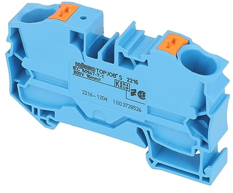 2216-1204 | WAGO 2-CONDUCTOR THROUGH TERMINAL BLOCK WITH PUSH-BUTTON 16 MM?, BLUE