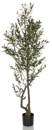 hjh OFFICE Plante Artificielle Olive I Olivier Artificiel 172 cm, Arbre Artificiel Facile d'entretien, Vert 871053