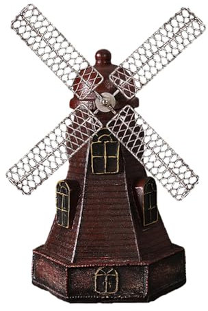 Ornements de Moulin à Vent | Présentoir de décoration de Moulin à Vent | Décoration de Moulin à Vent hollandais en Bois – Statue rétro néerlandaise de Moulin à Vent | Arts atures et