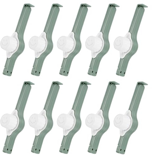 10 Piezas de Clips de Cierre con Dispensador, Abrazaderas de Cierre para Clips de Bolsas, Clips de Bolsas, Cierres de Bolsas, Dispensadores de Snacks, Cierre y Vertedor para Bolsas de Alimentos Bolsas