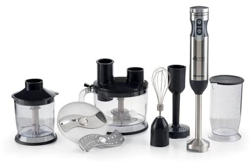 Ariete 898/1 4 Blades Multiprep 7in1, Frullatore a immersione, 7 funzioni, 1000W, 10 velocità + turbo, Capacità 2 L, Accessori inclusi, Silver
