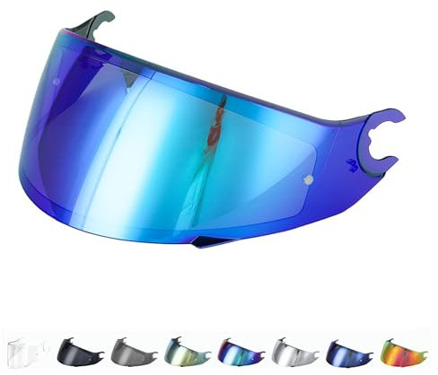 Generico Visiera compatibile con Shark Spartan - Skwal - Skwal 2 - D Skwal (NO SPARTAN GT) (Blu)