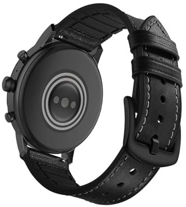 Bracelets de Montre pour Fossil Gen 6 44mm/Gen 5E 44mm/Gen 5 Carlyle/Julianna Bracelet en Cuir et Silicone Hybride avec Boucle en Acier Inoxydable Bandes de Rechange avec Fossil Gen 6 44mm Sangle (5)