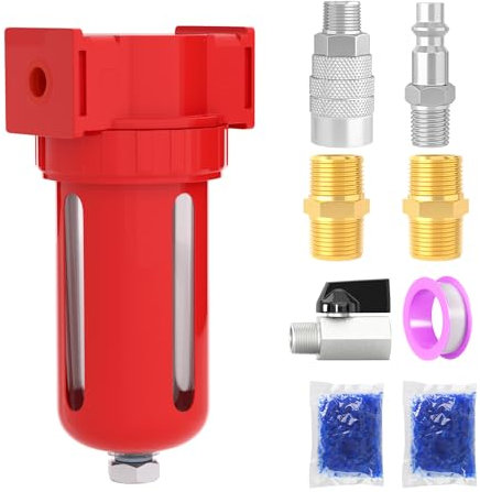 MEANLIN Système de séchage déshydratant à air comprimé NPT 3/8 pour air sec, air comprimé, coupeur plasma et pulvérisation de peinture avec sac de perles déshydratantes