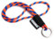 OLLIE TRICK LANYARD TUBE LONG Cordon tour de cou tubulaire original avec anneau en métal pour clés de voiture et gadgets - Cordon de 8 mm d'épaisseur coloré robuste et autocollants, Orange/bleu,