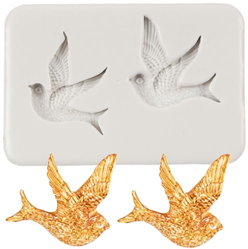 MINFEIDMS Vogel Taube Silikonformen Taube Fondantform für Tortendekoration Süßigkeiten Schokolade Cupcake Topper Polymer Clay Gum Paste