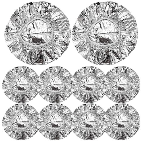Shower Caps Heat Cap For Deep Conditioning 10Pcs Aluminum Foil Deep Conditioning Cap Disposable Shower Caps With Elastic Bands Self Heating Hair Heat Cap
