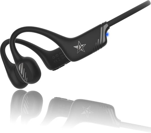 STAR4EVER Knochenleitungs-Kopfhörer, offenes Ohr mit Mikrofon, Bluetooth 5.4, IPX5, schweißresistent, kabellose Sport-Kopfhörer für Sport und Fitness, Workout, Laufen, Radfahren, Fitnessstudio,