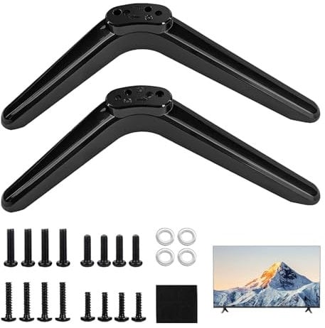 Patas TV Universal, Patas Universales para Soporte de TV de 32 a 65 Pulgadas, Base de TV de Repuesto en Material ABS, Compatible con LCD, LED, OLED, Incluye Tornillos para Montaje Rápido y Seguro