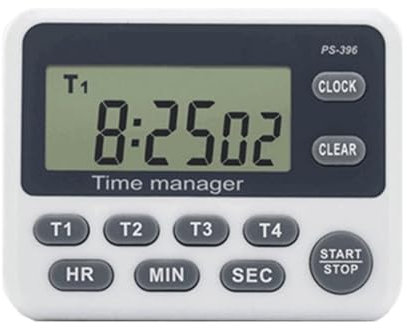 WESLNN 100 Stunden Countdown-Timer Mit Vier Kanälen, Küchen-Lern-Timer, Uhr-Erinnerung PS-396