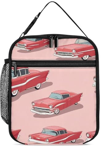 MGDDB Classic Cars - Lonchera portátil con aislamiento, reutilizable, para el trabajo, picnic, 27,5 x 20 cm