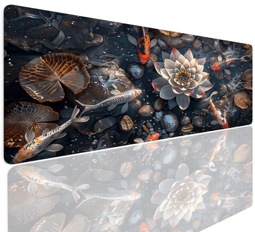 Tapis de Souris Gamer Lotus Petit Tapis de Souris Gaming XL 700x300x4mm Mouse Pad Mat Antidérapant et Imperméable Sous-Main Bureau Gamer Large Multifonction Mousepad Haute Précision et Vitesse 4-706