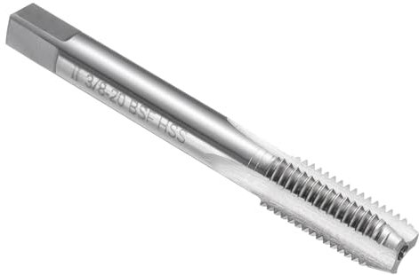 sourcing map Robinet inférieur à main 3/8-20 BSF 2B filetage filetage tarauds de filetage en acier rapide HSS6542 Flûtes droites Outil de taraudage