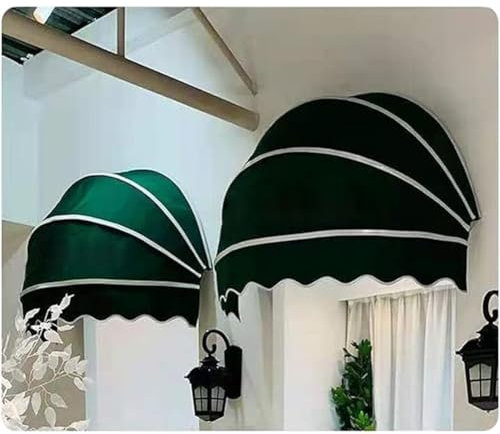 Toldo plegable de lona para ventana y puerta, con marco galvanizado, para terraza, balcón y patio, color verde, 80 cm, protección solar para exteriores