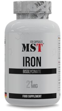 MST Iron Chelate hochdosiert Eisen Bisglycinat für optimale Bioverfügbarkeit ohne Magenbeschwerden vegane Kapseln zur Unterstützung des Energiestoffwechsels und Immunsystems Made in Germany 120 Kapsel