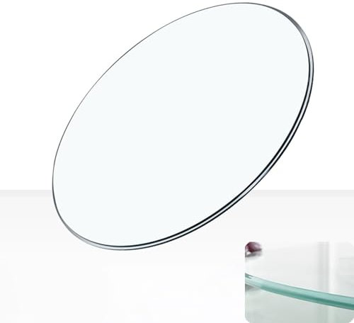 Tischplatte Rund aus Gehärtetes Glass, Tisch Glasplatte Ersatzteil 8mm Dick | Transparent Ersatztischplatte für Couchtisch Esstisch, Sicherheitsglas(80cm-31.5inch)