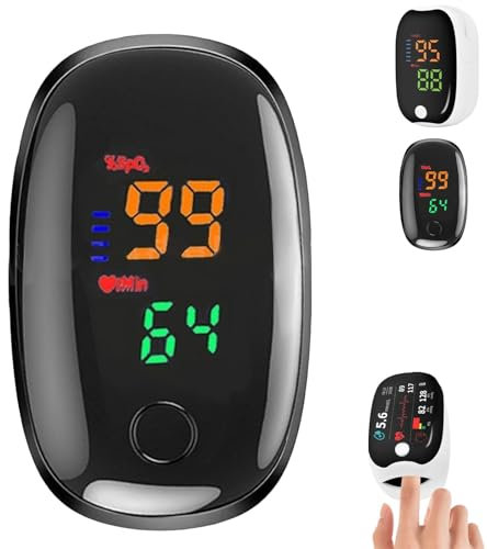 Monitor De Oxígeno En Sangre 2025 Mejorado, Medidor De Glucosa LED No Invasivo, Medidor De Oxígeno No Invasivo, Medidor De Glucosa, Monitor De Glucosa En Sangre (Negro)
