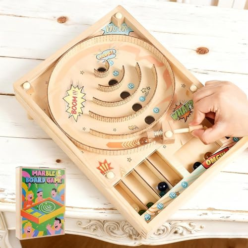 WJUAN Murmeln Spiele, Holz Geschicklichkeitsspiele, Unterhaltungsspiele, Tischspiele mit Punktestand, für Spannung Herausforderung und Unterhaltung für Spannung Herausforderung und Unterhaltung