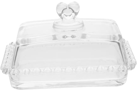 DIYEAH Beurrier Verre Transparent avec Couvercle Réutilisable Plat Compact pour Beurre et Fromage Design Élégant pour Table et Réfrigérateur