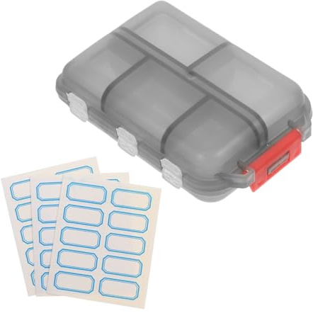 ibasenice Reise-pillenbox Mit Etiketten Fächer Kleines Pillendöschen Für Handtasche Tragbarer Medikamentenorganizer Pillenbehälter Für Unterwegs Aus Kunststoff Leicht Zu Reinigen