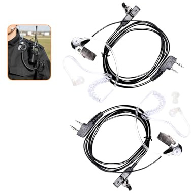 2 Pcs Oreillette Talkie Walkie 2 Broches Casque Écouteur Compatible avec La Radio Bidirectionnelle Kenwood/Baofeng BF-88E BF-88S/Tyhbelle BF-88E/RT24 RT27 RT22 RT622 RT617 RT618 RT619/Hesenate HT999