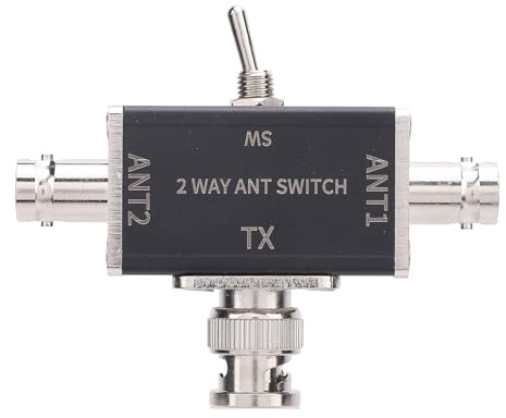 Qqmora Durable 2 Way Antenna Switch with Wide Frequency Range 0-50MHz BNC Connector Manual Antenna Conversion Switch for Amateur Radio Operators