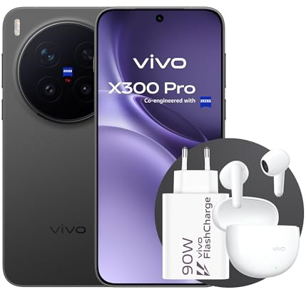 vivo X300 Pro 5G +Cuffie Wirless Buds Air3 + Caricatore 90W | Fotocamera ZEISS 200MP | 16GB+512GB | Batteria 5440mAh | Display AMOLED 6,78 120Hz | IP68/IP69 | Android 16