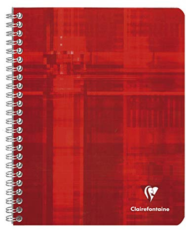 Clairefontaine 882C - Spiralheft / Schulheft mit Doppelspirale 16,5x21 cm, 60 Blatt kariert mit Rand, 90g, farbig sortiert, 1 Stück