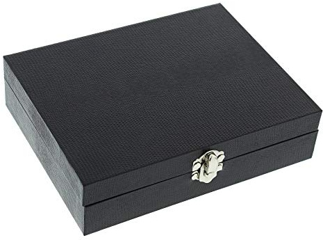 Harvey Makin Lizard Skin Finish Cufflink Box Holds 12 Cufflinks