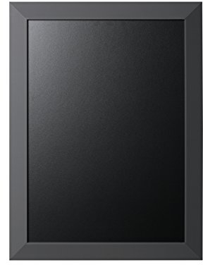 Bi-Office Kamashi Anthracite Tableau à craie Noir 90 x 60 cm Cadre en MDF Gris