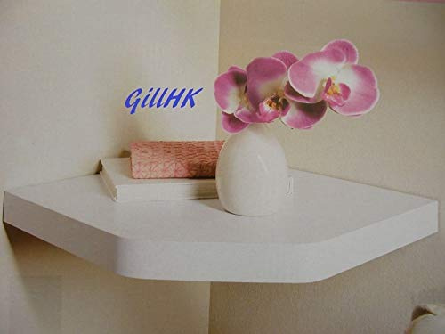spot on dealz® Corner Floating Shelves White Wall Shelf Wooden Small Corner Shelf for Bedroom Living Room Kitchen Decorative Furniture Display Shelving Units