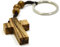 MIZZE Made for Luck Authentischer Olivenholz-Kreuz-Schlüsselanhänger mit drei Rosenkranzperlen für Faith Hope & Charity aus Bethlehem