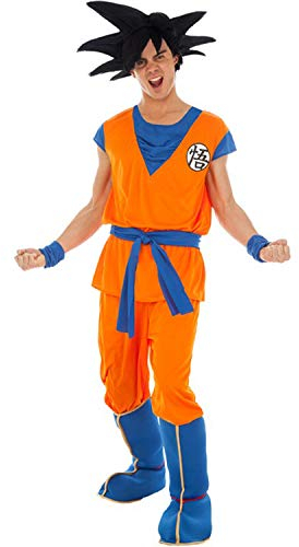 Krause & Sohn Herren Kostüm Dragon Ball Z Goku inkl. Perücke Anime Fasching Trickfilm-Figur (L)