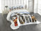 ABAKUHAUS New York Tagesdecke Set, New York Collage, Set mit Kissenbezug Mit Digitaldruck, für Einzelbetten 170 x 220 cm, Dunkle Taupe Grau
