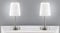 Trango 2er Pack 2017-95T stufenlos Touch dimmbar LED-Schreibtischlampe in Nickel matt mit satiniertem Glasschirm *BOSTON* Tischleuchte, Nachttischlampe inkl. je 1x 5 Watt LED Modul 3000K warmweiß
