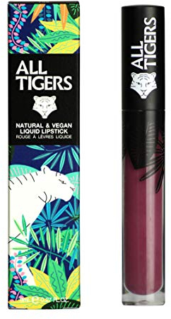 Liquid Lipstick - Matt, Vegan & Natürlich - Langer Halt - Farbe: Violett Feel The Power 980 - Lippenstift ohne Bestandteile auf Erdölbasis - Bio-Inhaltsstoffe - ALL TIGERS