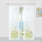 ESLIR Gardinen mit Schlaufen Vorhänge Gardinenschals Transparent Schlaufenschal Blumen Muster Voile Grün BxH 150x145cm 1 Stück
