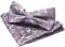 JEMYGINS Silber Paisley Fliege und Einstecktuch mit Manschettenknöpfe Sets für Herren (Silber2)